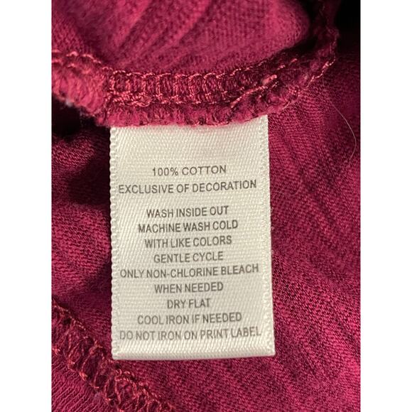 Ann Taylor LOFT 100% Cotton Raspberry Pink tee with ruffle neckline XS - Picture 3 of 7